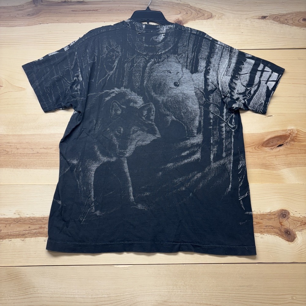 Vintage Cabela's Wolf Shirt Mens‎ XL Black Wilderness Animal Graphic Tee 90s USA - Picture 15 of 16